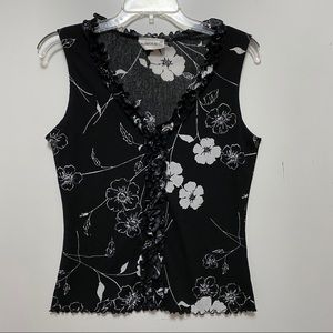 Fashion Bug Sleeveless Black & White Top